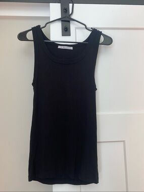 La Relaxed Organic Rib Tank in Black